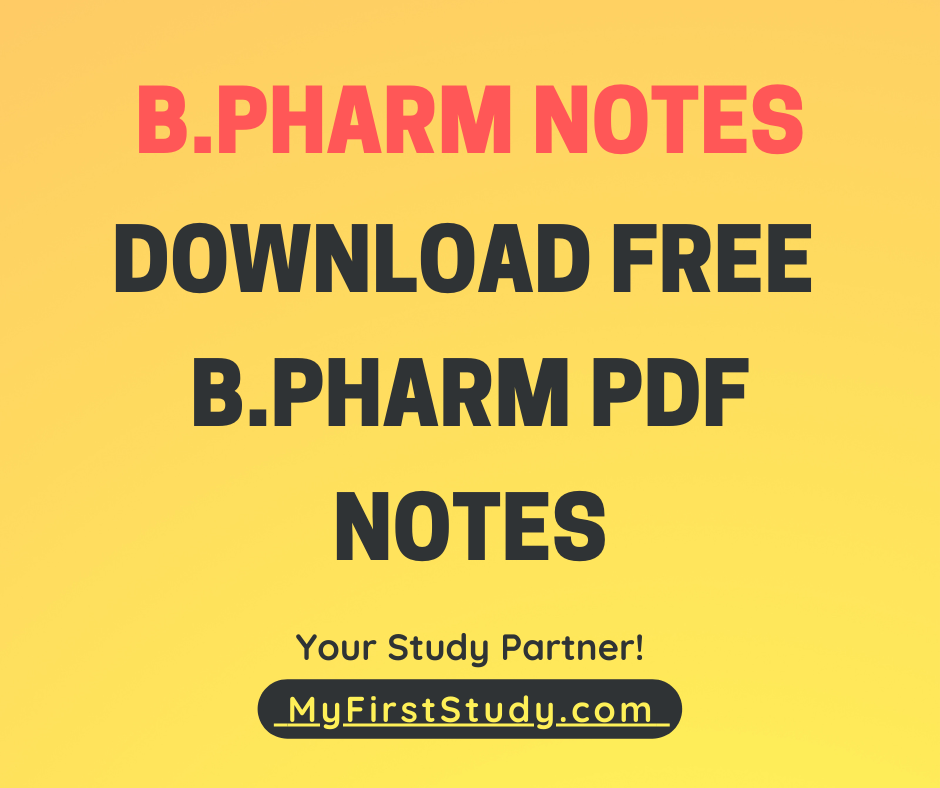 B Pharmacy Notes PDF Free Download
